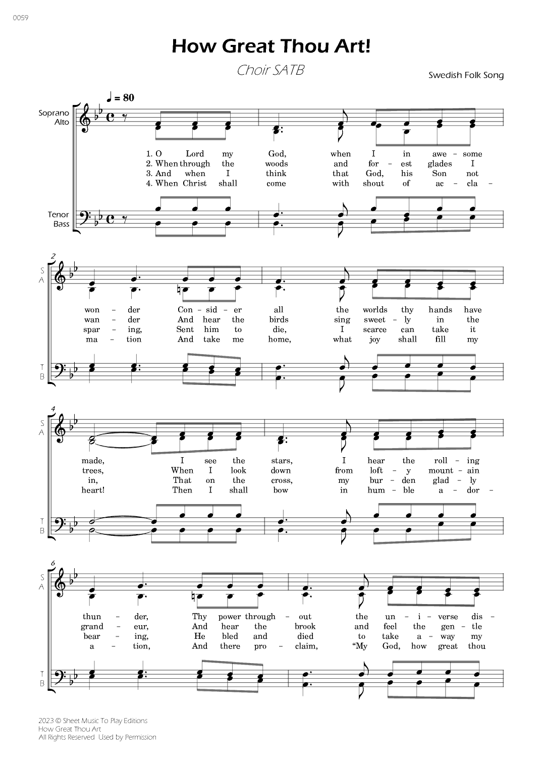 How Great Thou Art - Choir SATB (arr. César Madeira)