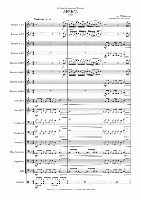 Africa (arr. Antonio Lottering)
