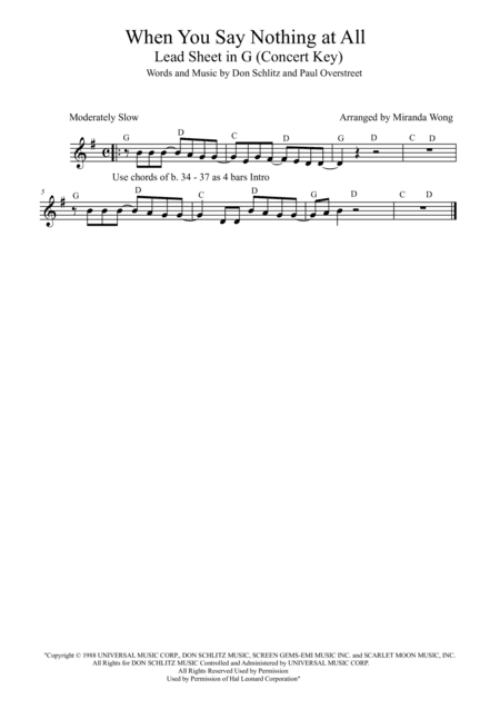 When You Say Nothing At All (arr. Miranda Wong)