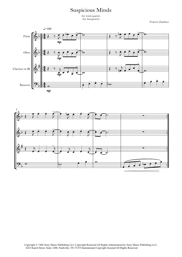 Suspicious Minds (arr. Junqueira's)