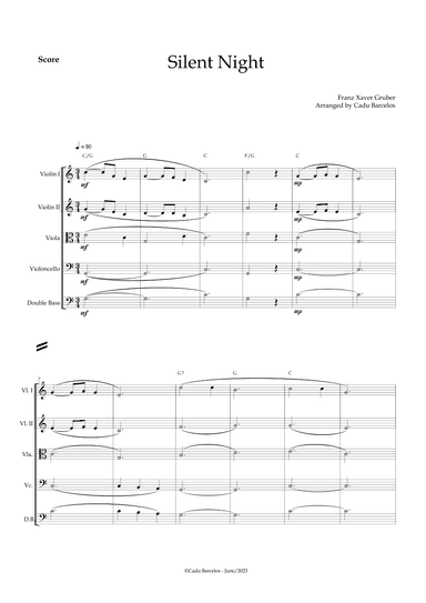 Silent night (Strings Quintet) chords (arr. Cadu Barcelos)