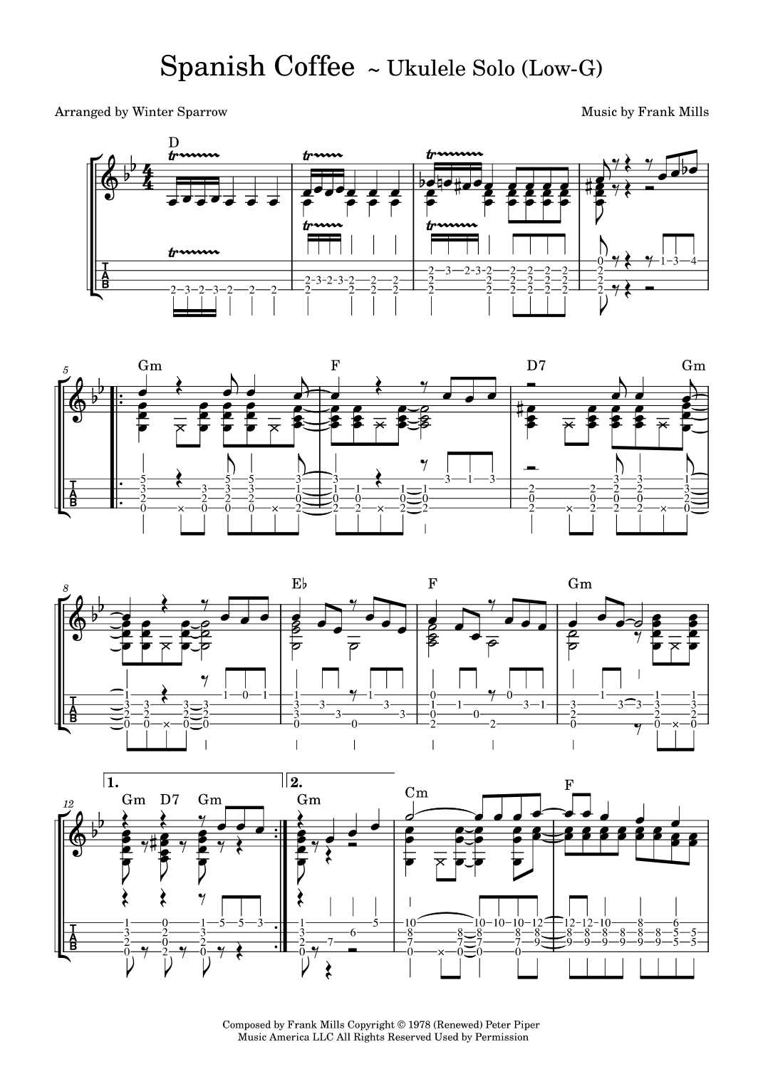 Spanish Coffee (arr. Winter Spparow)