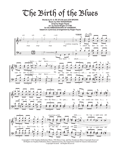 The Birth Of The Blues (arr. David Wright)