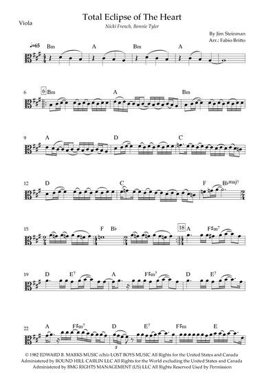 Total Eclipse Of The Heart (arr. Fabio Britto)