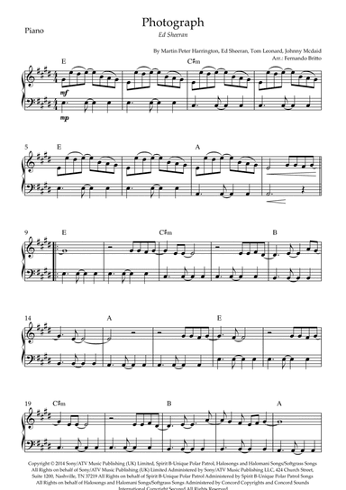 Photograph (arr. Fernando Britto)