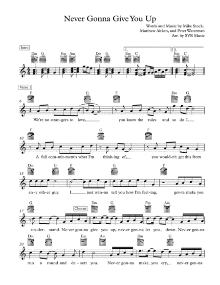 Never Gonna Give You Up (arr. SVB Music)