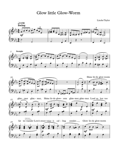 Glow little Glow-Worm (arr. Paul Taylor)