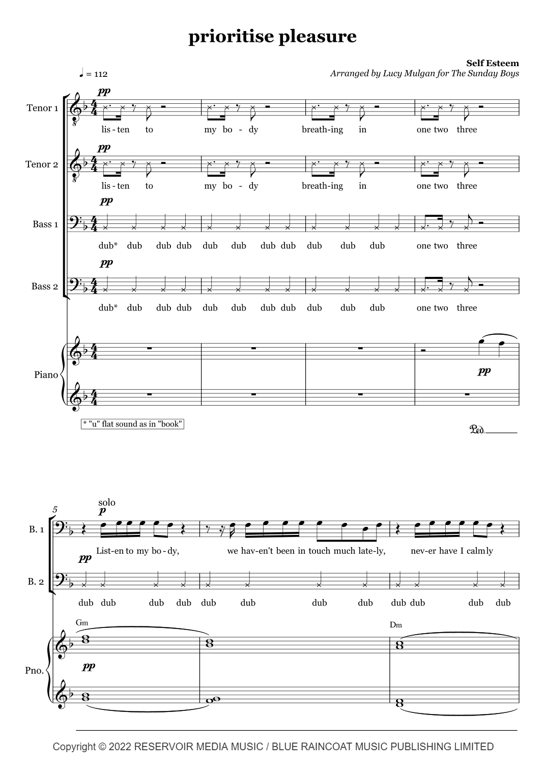 Prioritise Pleasure (arr. Lucy Mulgan)