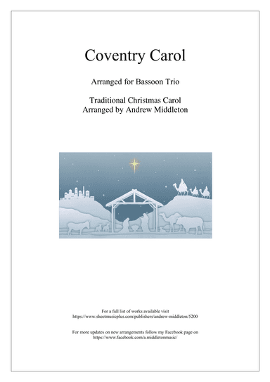 Coventry Carol arranged for Bassoon Trio (arr. Andrew Middleton)