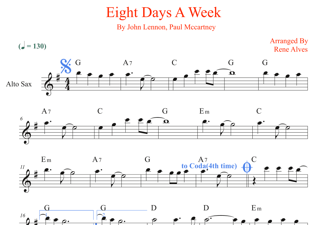 Eight Days A Week (arr. Rene Alves)