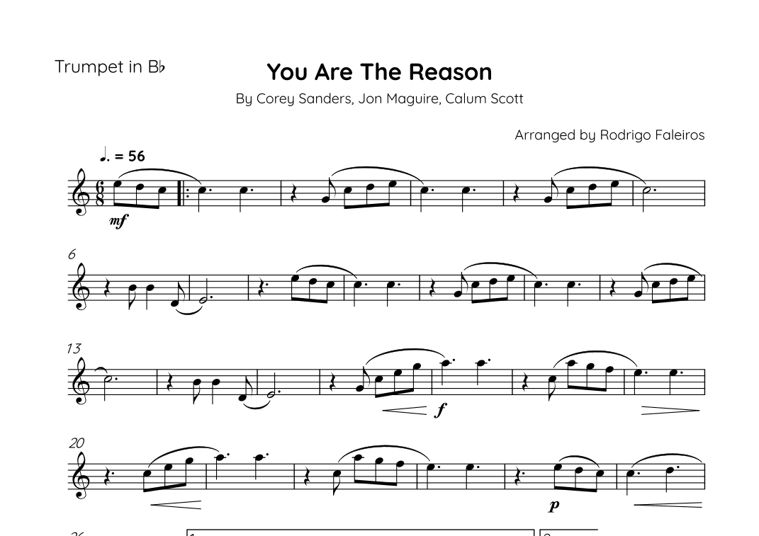You Are The Reason (arr. Rodrigo Faleiros)
