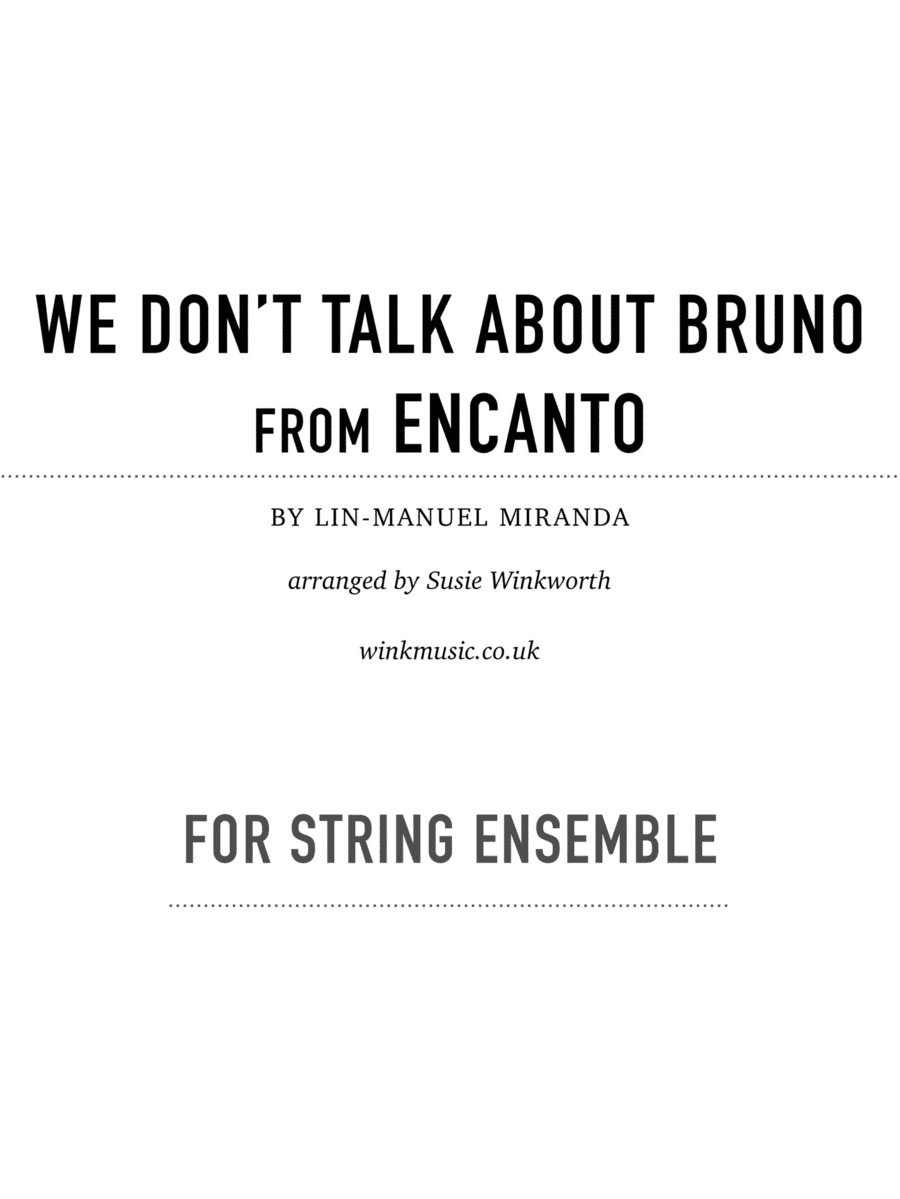 We Don't Talk About Bruno (arr. Susie Winkworth winkmusic.co.uk)
