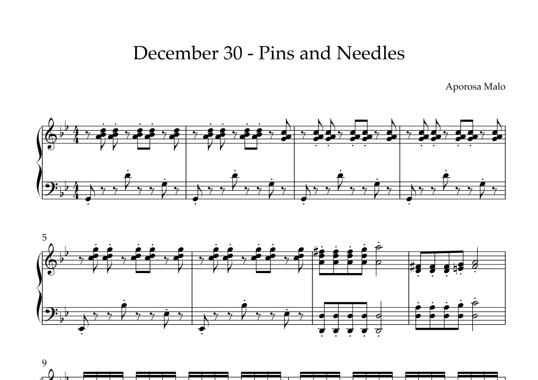 December 30 - Pins and Needles