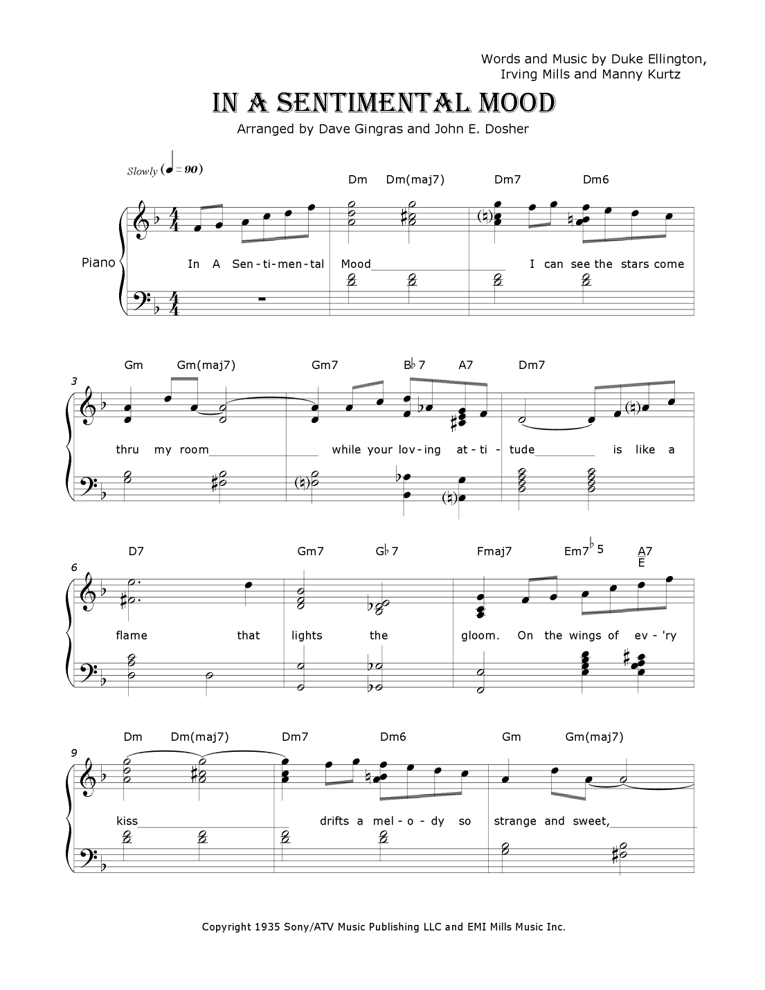 In A Sentimental Mood (arr. Dave Gingras and John E. Dosher)