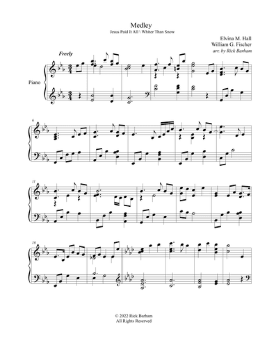 Medley: Jesus Paid It All/Whiter Than Snow (arr. Rick Barham)