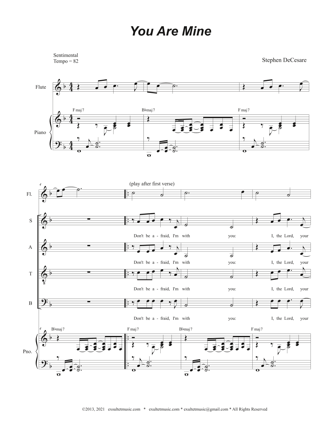 You Are Mine (Solo with SATB)