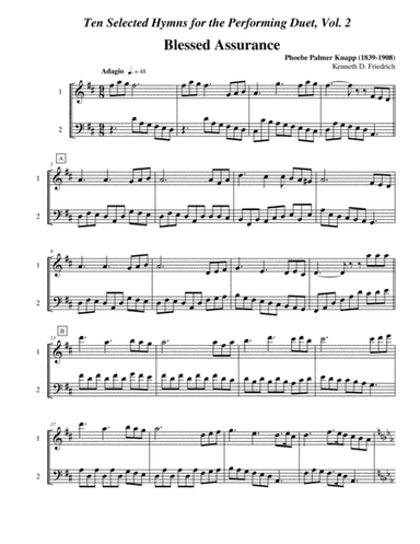 Ten Selected Hymns for the Performing Duet, Vol. 2 - flute and trombone or euphonium (arr. Kenneth D. Friedrich)