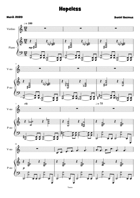 Hopeless (arr. Daniel Rozmus)