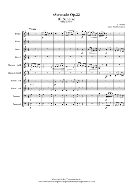 Dvorak: Serenade for Strings Op.22 Mvt. III Scherzo - wind dectet (arr. Ray Thompson)