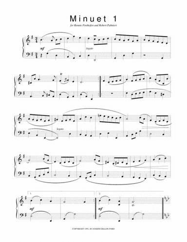 2 Minuets from Sonatinas and Other Pieces from the Viennese Sketchbook for piano solo