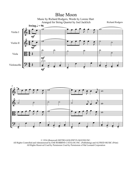 Blue Moon (arr. Joel Jacklich)