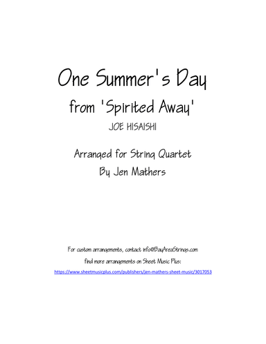 One Summer's Day (arr. Jen Mathers)