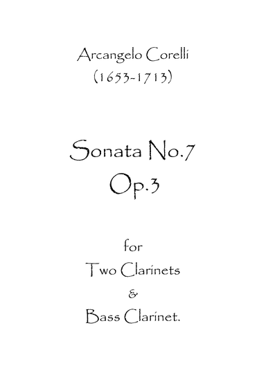 Sonata No.7 Op.3 (arr. Spence Bundy)