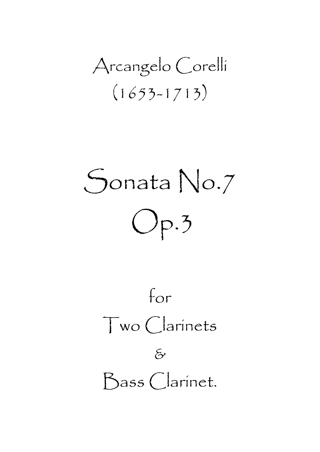 Sonata No.7 Op.3 (arr. Spence Bundy)