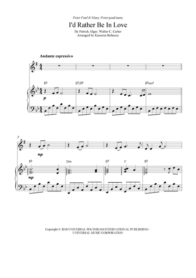 I'd Rather Be In Love (arr. Kaiserin Rebecca)