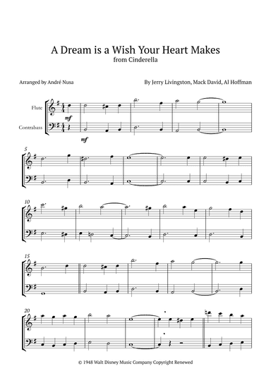 A Dream Is A Wish Your Heart Makes (arr. André Nusa)