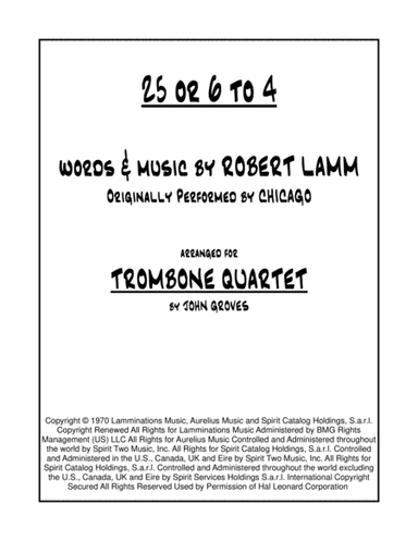 25 Or 6 To 4 (arr. John Groves)