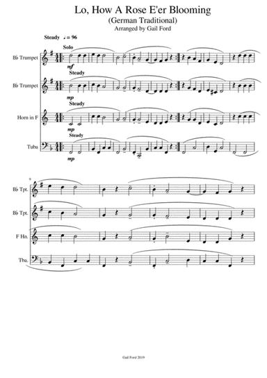 Lo, How A Rose E'er Blooming (arr. Gail Ford)