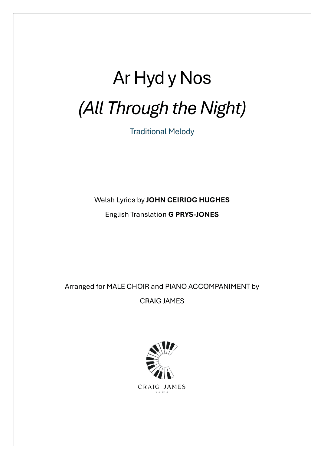 Ar Hyd y Nos (All Through the Night) (arr. Craig James)