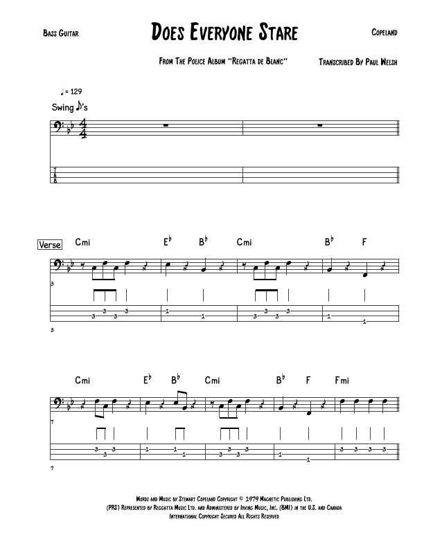 Does Everyone Stare (arr. P Welsh)