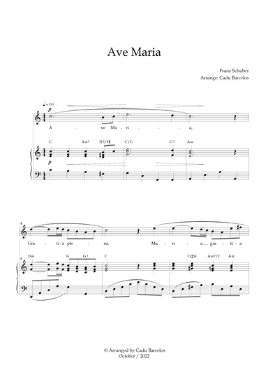 Ave Maria - Schubert C Major Chords (arr. Cadu Barcelos)