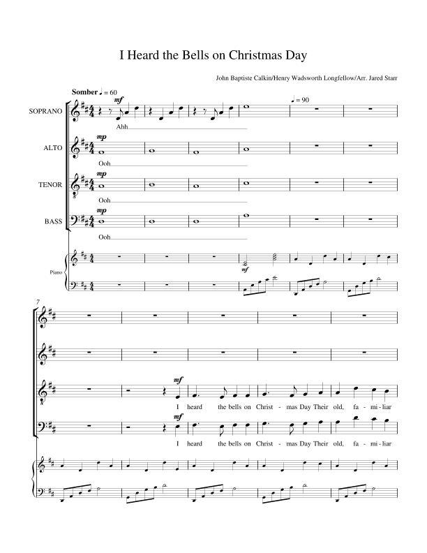 I Heard the Bells on Christmas Day (arr. Jared Starr)