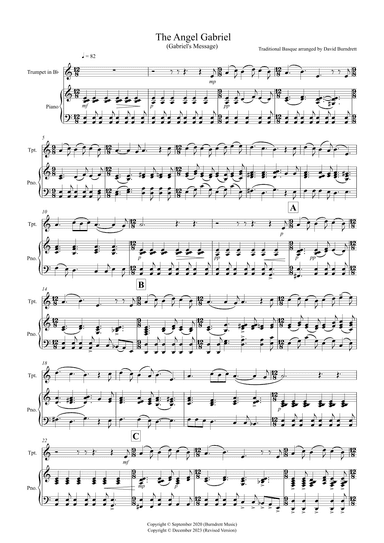 The Angel Gabriel for Trumpet and Piano (arr. David Burndrett)