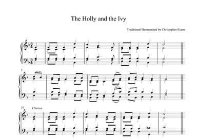 The Holly and the Ivy arranged for SATB
