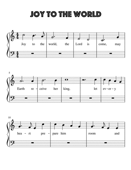 Joy To The World for Very Easy Piano (arr. Kimberly Steele)