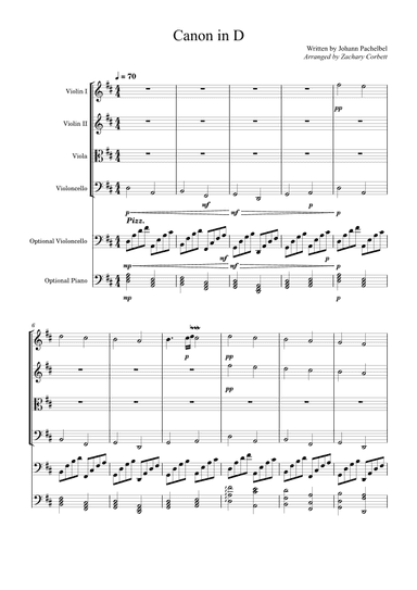 Pachelbel's Canon in D String Quartet (arr. Zachary Corbett)