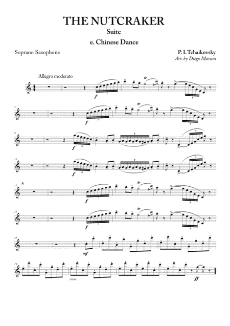 "Chinese Dance" from Nutcracker Suite for Saxophone Quartet (arr. Diego Marani)