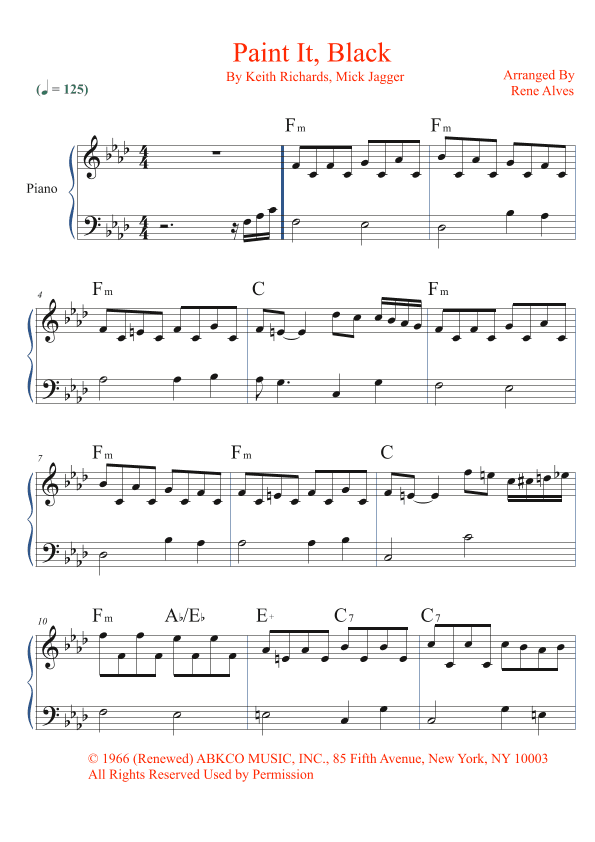 Paint It, Black (arr. Rene Alves)
