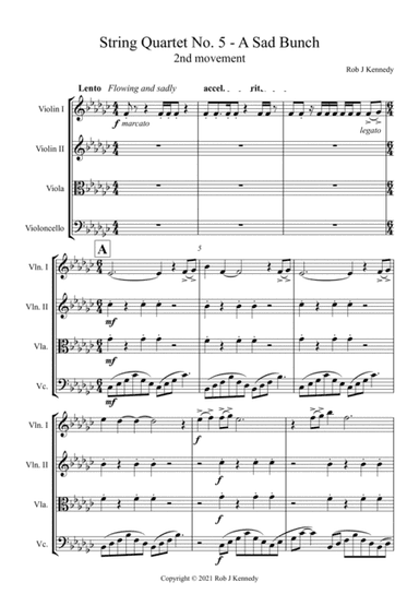 String Quartet No. 5 - A Sad Bunch - 2nd movement