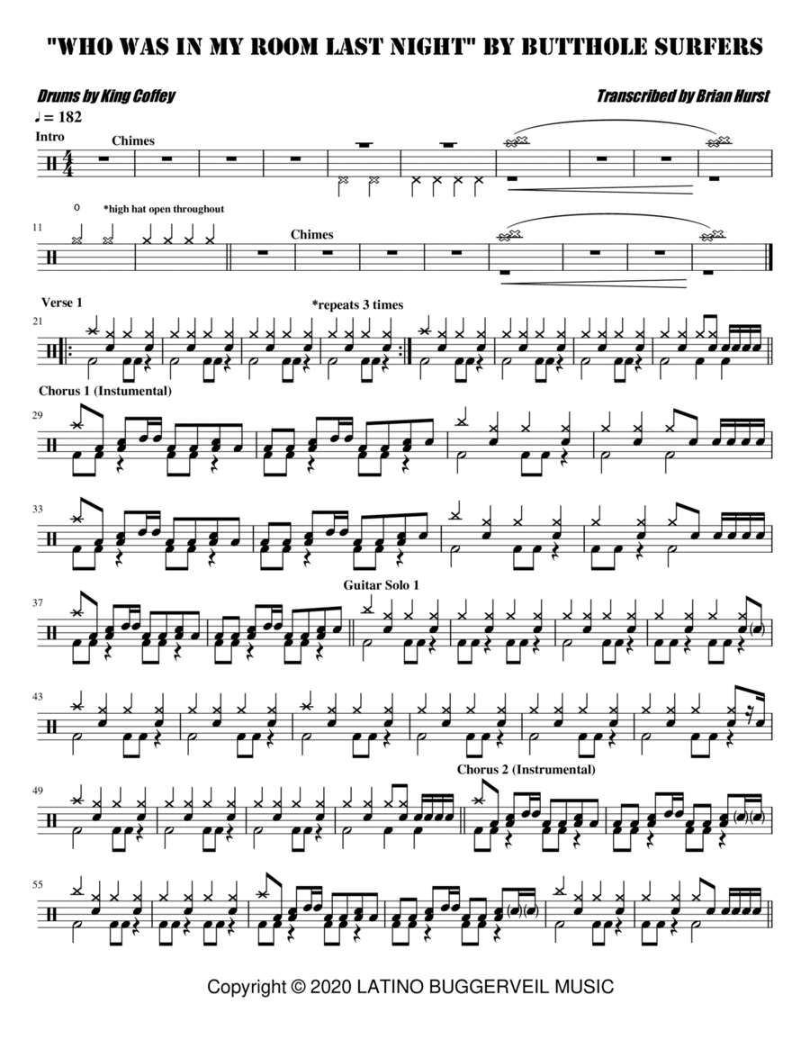 Who Was In My Room Last Night? (arr. Brian Hurst)