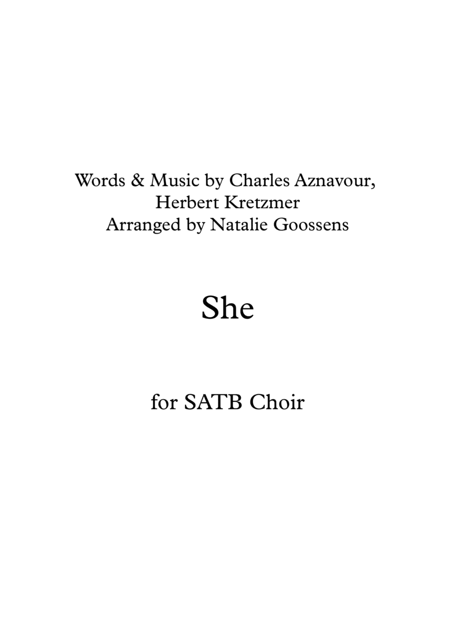She (arr. Natalie Goossens)