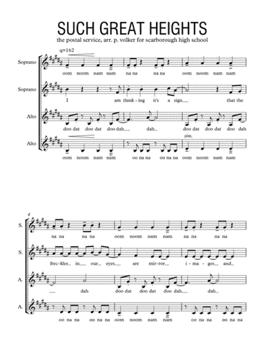 Such Great Heights (arr. Patrick Volker)