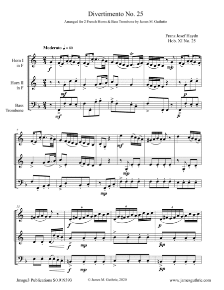 Haydn: Three Brass Trios (arr. James M. Guthrie)