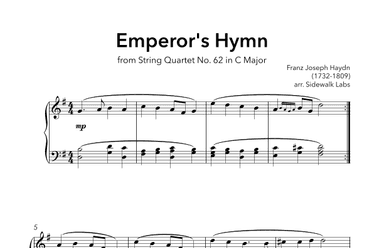 Emperor's Hymn ("Deutschlandlied") (arr. Sidewalk Labs)