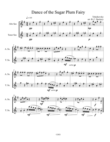 Dance of the Sugar Plum Fairy (Alto and Tenor Sax Duet) (arr. B. C. Dockery)