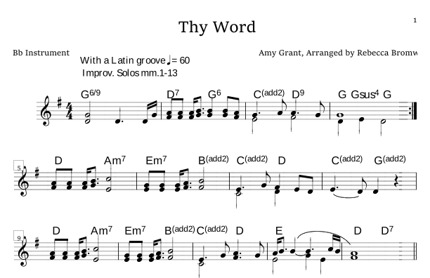 Thy Word (arr. Rebecca Bromwell)